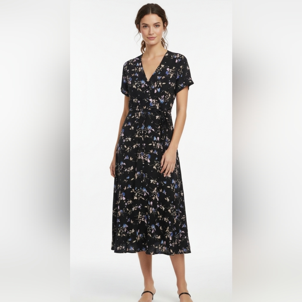 Wantdo Dress Blue Floral Maxi Boho Cottage L
